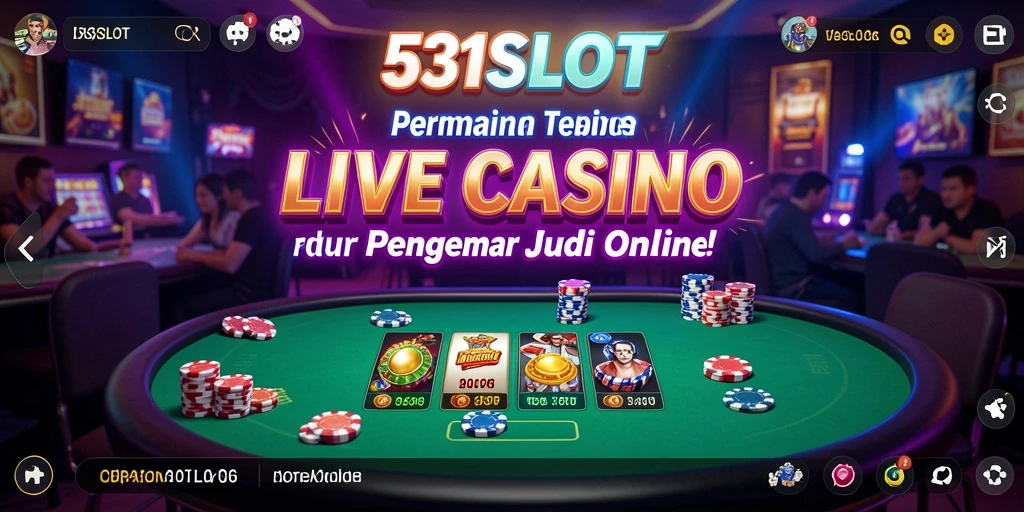 Screenshot gameplay 531SLOT dengan dealer live yang interaktif.