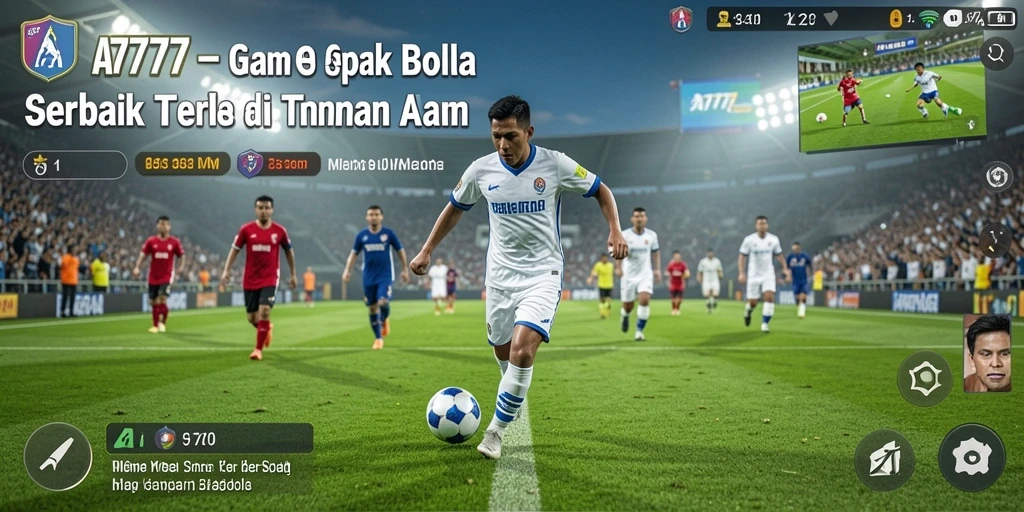 Tampilan menarik dari gameplay A7777 di lapangan sepak bola.