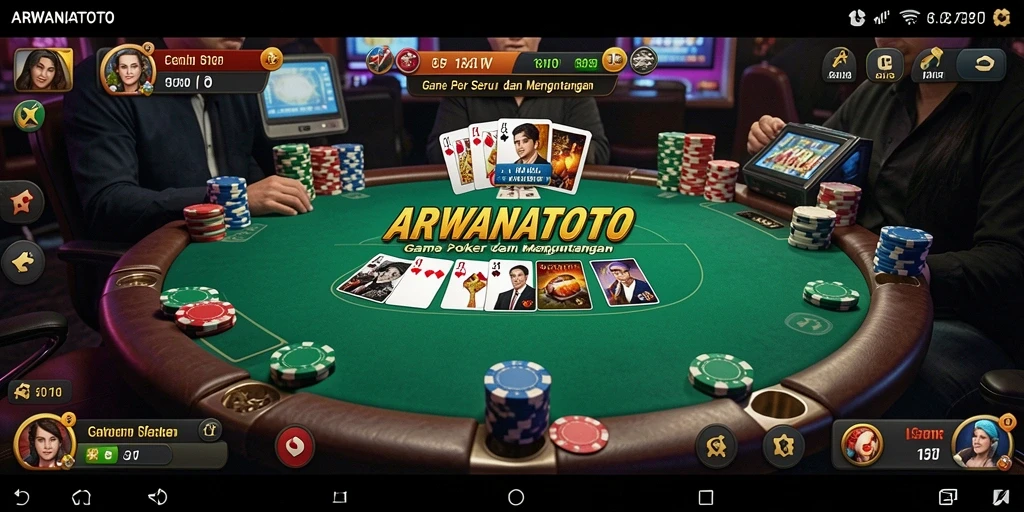 Tampilan menarik dari gameplay seru Poker ARWANATOTO.