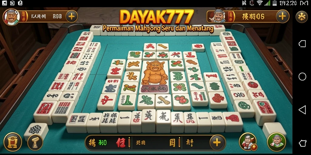 Screenshot DAYAK777 menunjukkan gameplay Mahjong yang menarik dan dinamis.
