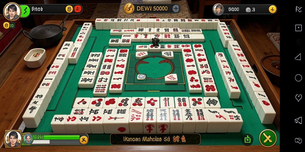 Screenshot gameplay DEWI5000 menampilkan tantangan seru permainan Mahjong.
