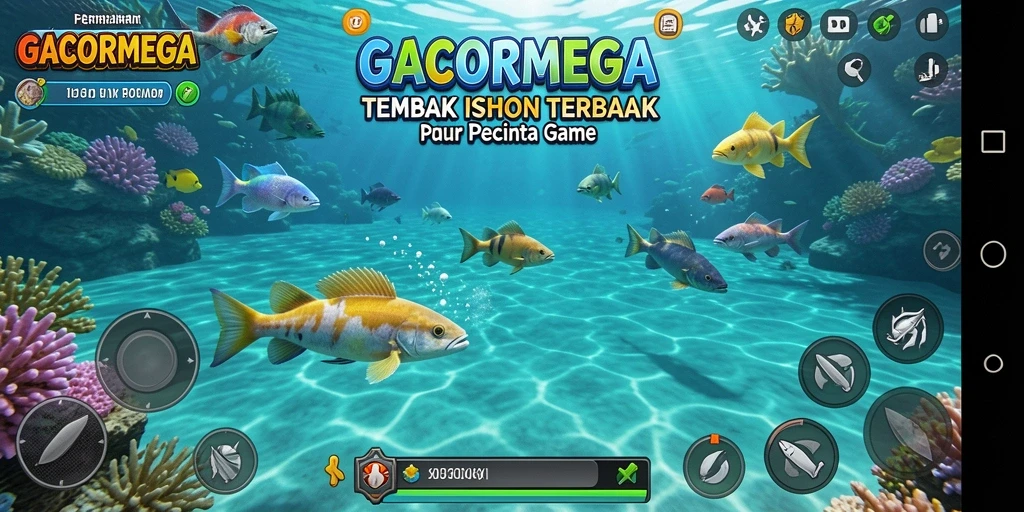Screenshot utama GACORMEGA menampilkan serunya gameplay Tembak Ikan.