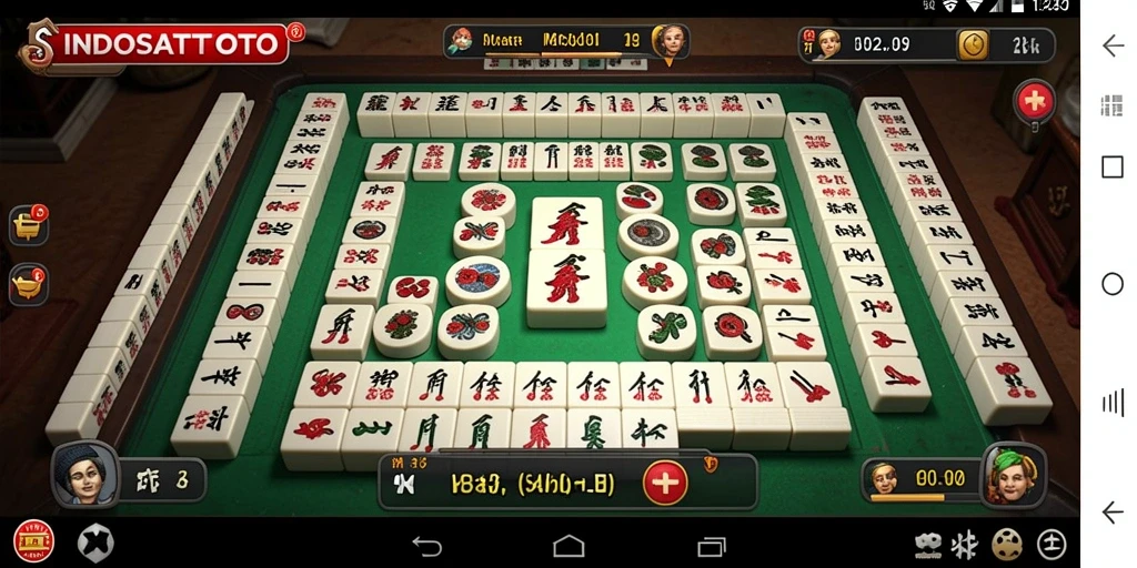 Tampilan gameplay Mahjong seru dalam INDOSATTOTO dengan desain ubin menarik.