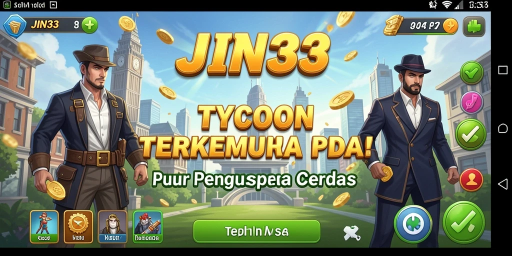 Tampilan menarik gameplay Tycoon di JIN33 dengan manajemen bisnis yang intens.