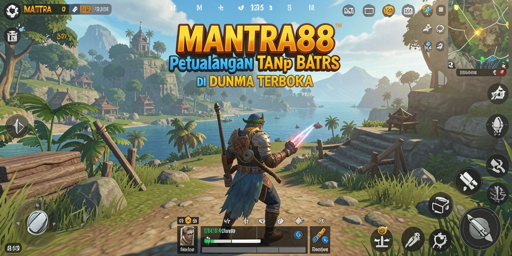 Tampilan gameplay dinamis dari MANTRA88 dalam dunia terbuka.