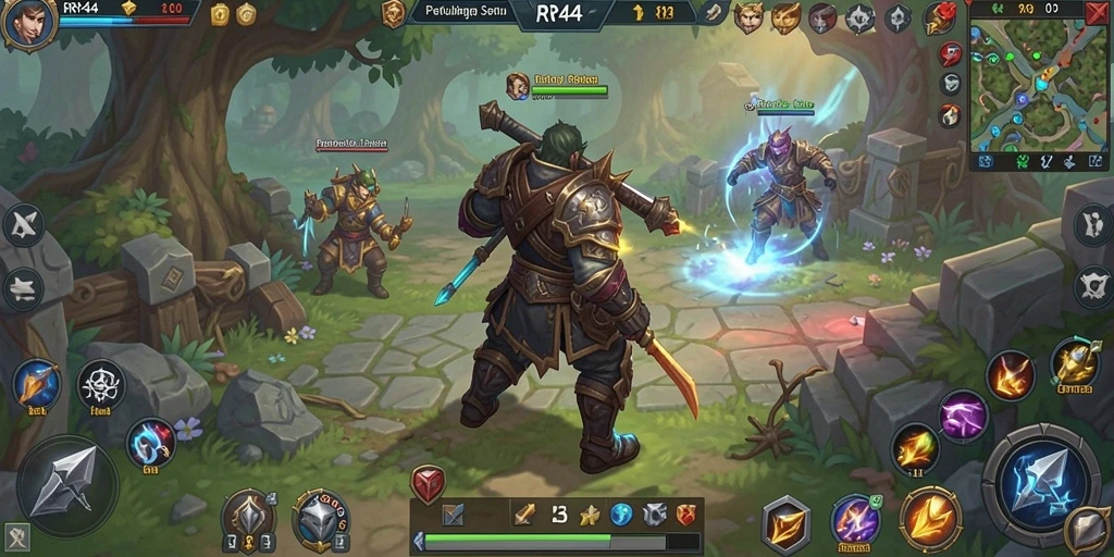 Tangkapan layar utama RR44 menampilkan momen seru dalam gameplay ARPG.