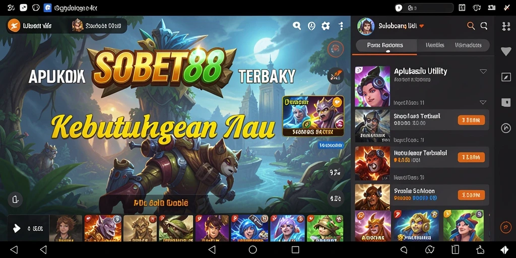 Tampilan aplikasi SOBET88 dengan fitur-fitur Utility yang intuitif.