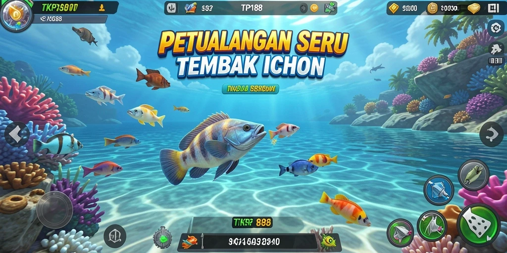 Screenshot gameplay Tembak Ikan TKP188 yang seru dan menantang.